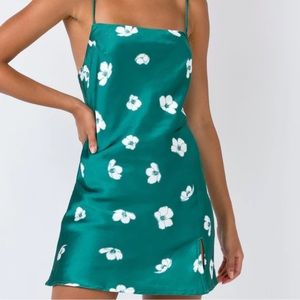 Green flower princess polly dress